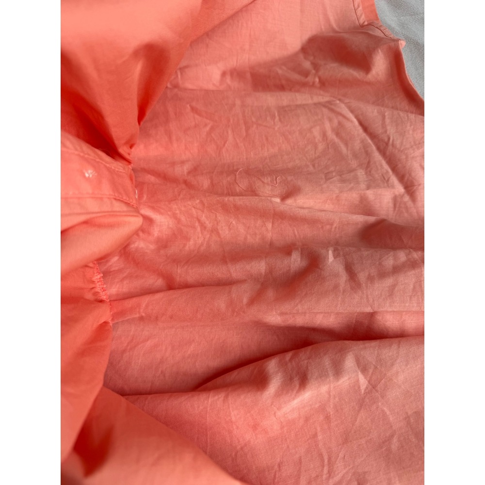 Staud Elio Off Shoulder Mini Dress Coral Pink Cotton Poplin Tiered Size 8 luxury - Picture 9 of 12